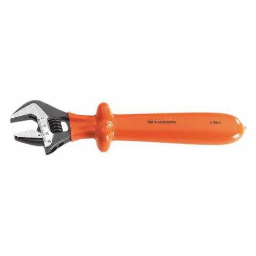 Facom FA-113.12TAVSE Insulated Adjustable Wrench, 1-11/32 in, 12 in OAL, Steel Body, Burnished, ANSI Specified
