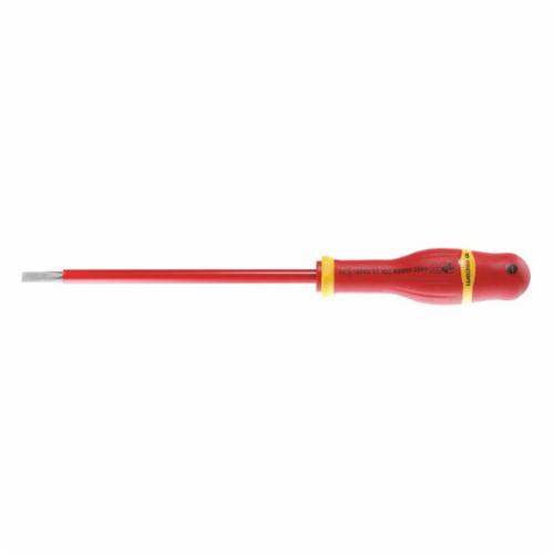 Proto FW-A5.5X125VE Standard Screwdriver, 5.5 mm Keystone/Slotted Point, Alloy Steel Shank, 8-7/8 in OAL, Molded Rubber Handle, Black Oxide
