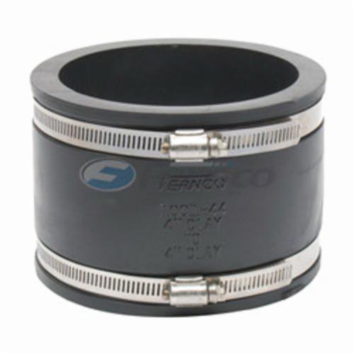 Fernco 1001-44 Flexible Pipe Coupling, 4 in Nominal, Clay x West Coast Clay End Style, PVC, Domestic