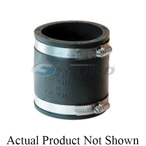 Fernco 1056-33 Flexible Pipe Coupling, 3 in Nominal, Cast Iron/Plastic End Style, PVC, Domestic