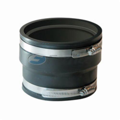 Fernco 1070-44 Flexible Pipe Coupling, 4 in Nominal, ADS x Cast Iron/Plastic End Style, PVC, Domestic