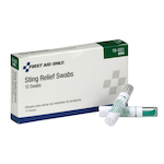 Pac-Kit 19-001 Anesthetic Anti-Septic Sting Relief Swab, 4 in L x 3/4 in W x 2-1/4 in H