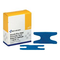 First Aid Only 1-690 Metal Detectable Knuckle Bandage, Fabric, Blue