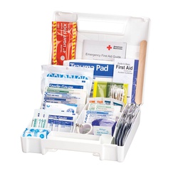 American Red Cross 711340 Deluxe Portable Auto First Aid Kit, Wall Mount, 138 Components, Plastic Case