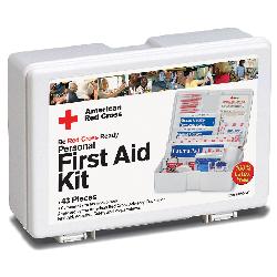 American Red Cross 9160-RC Portable Family First Aid Kit, Wall Mount, 44 Components, Plastic Case