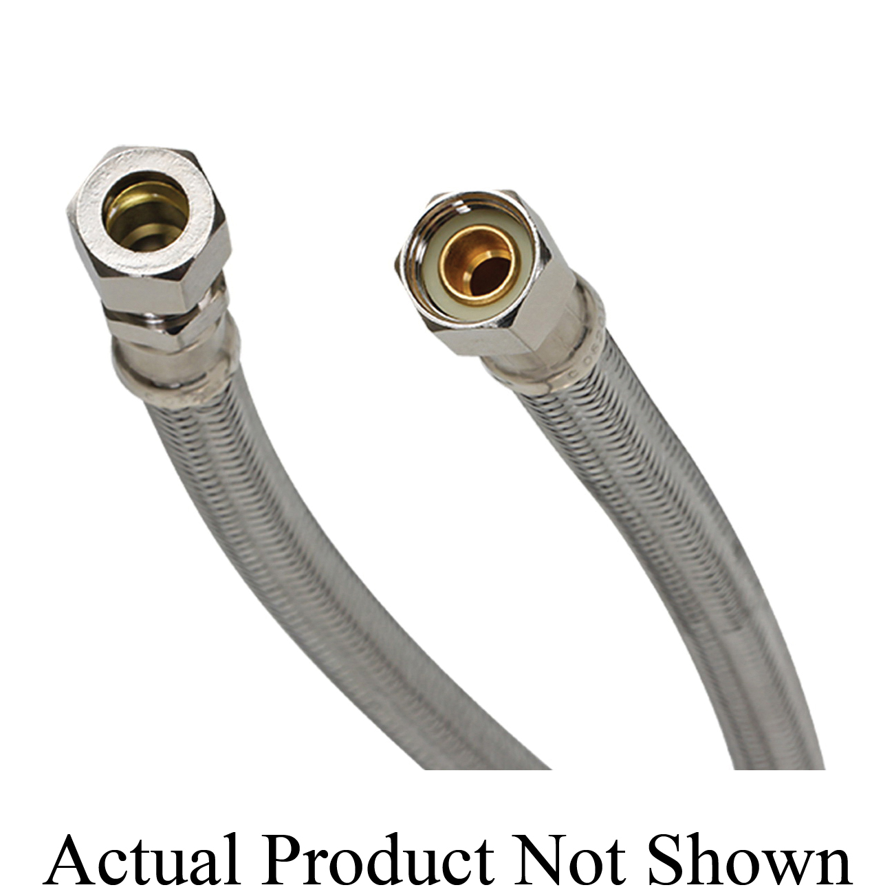 Fluidmaster B8F12 Faucet Connector, 3/8 in Nominal, Compression End Style, 12 in L, 125 psi Working, 304 Stainless Steel, Import