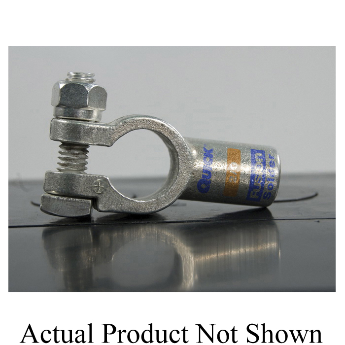 Fusion 406301-005P Positive Straight Clamp, 2 AWG, 1 AWG Conductor, 2-11/32 in OAL, Tin Plated Cast Copper Alloy