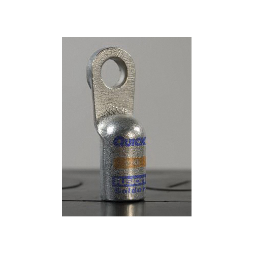 Fusion 486301-005F 406300 Heavy Wall Solder Terminal Lug, 2 AWG, 1 AWG Conductor, 2 in L, Die Cast Copper Alloy, Silver