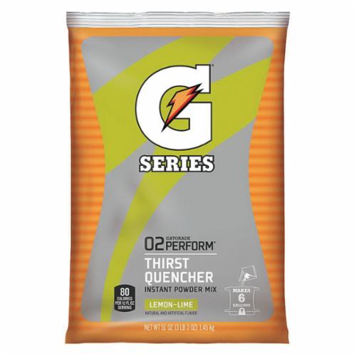 Gatorade 03967 G Series Sports Drink Mix, 51 oz Pack, 6 gal Yield, Powder Form, Lemon Lime