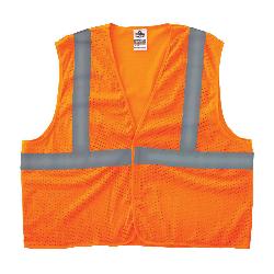 GloWear 20965 8205HL Super Economy Vest, L/XL, Orange, Polyester Mesh, Hook and Loop Closure, ANSI Class: Class 2, ANSI/ISEA 107-2015 Type R