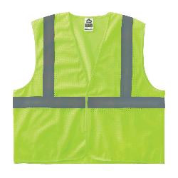GloWear 20979 8205HL Super Economy Vest, 4XL/5XL, Lime, Polyester Mesh, Hook and Loop Closure, ANSI Class: Class 2, ANSI/ISEA 107-2015 Type R
