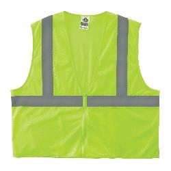 GloWear 20995 8205Z Super Economy Vest, L/XL, Lime, Polyester Mesh, Zipper Closure, ANSI Class: Class 2, ANSI/ISEA 107-2015 Type R