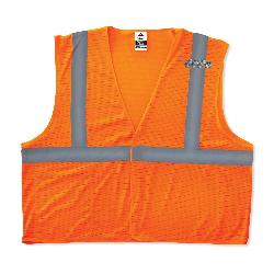 GloWear 21013 8210HL Standard Economy Vest, S/M, Orange, Polyester Mesh, Hook and Loop Closure, 1 Pockets, ANSI Class: Class 2, ANSI/ISEA 107-2015 Type R