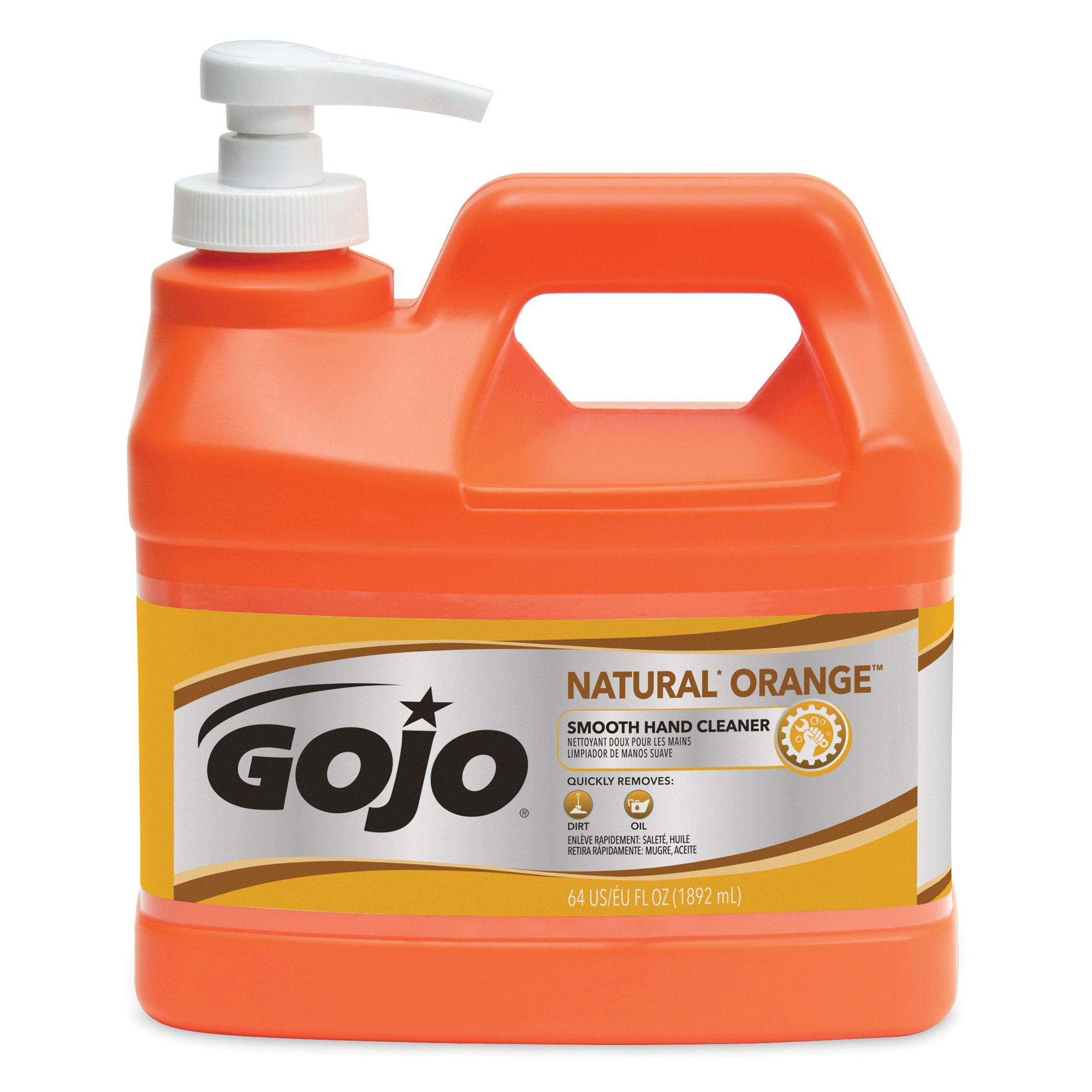 GOJO 0948-04 NATURAL ORANGE Smooth Hand Cleaner, 1/2 gal, Bottle, Lotion, Citrus, Orange
