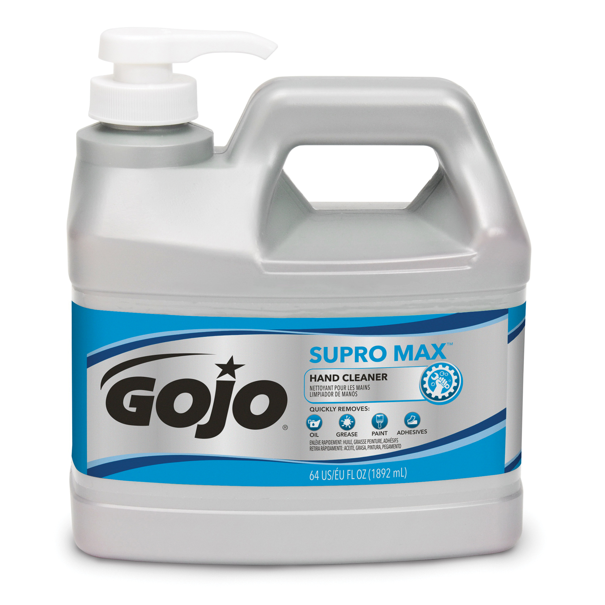 GOJO 0972-04 SUPRO MAX Hand Cleaner, 0.5 gal, Pump Bottle, Liquid, Pleasant, Beige