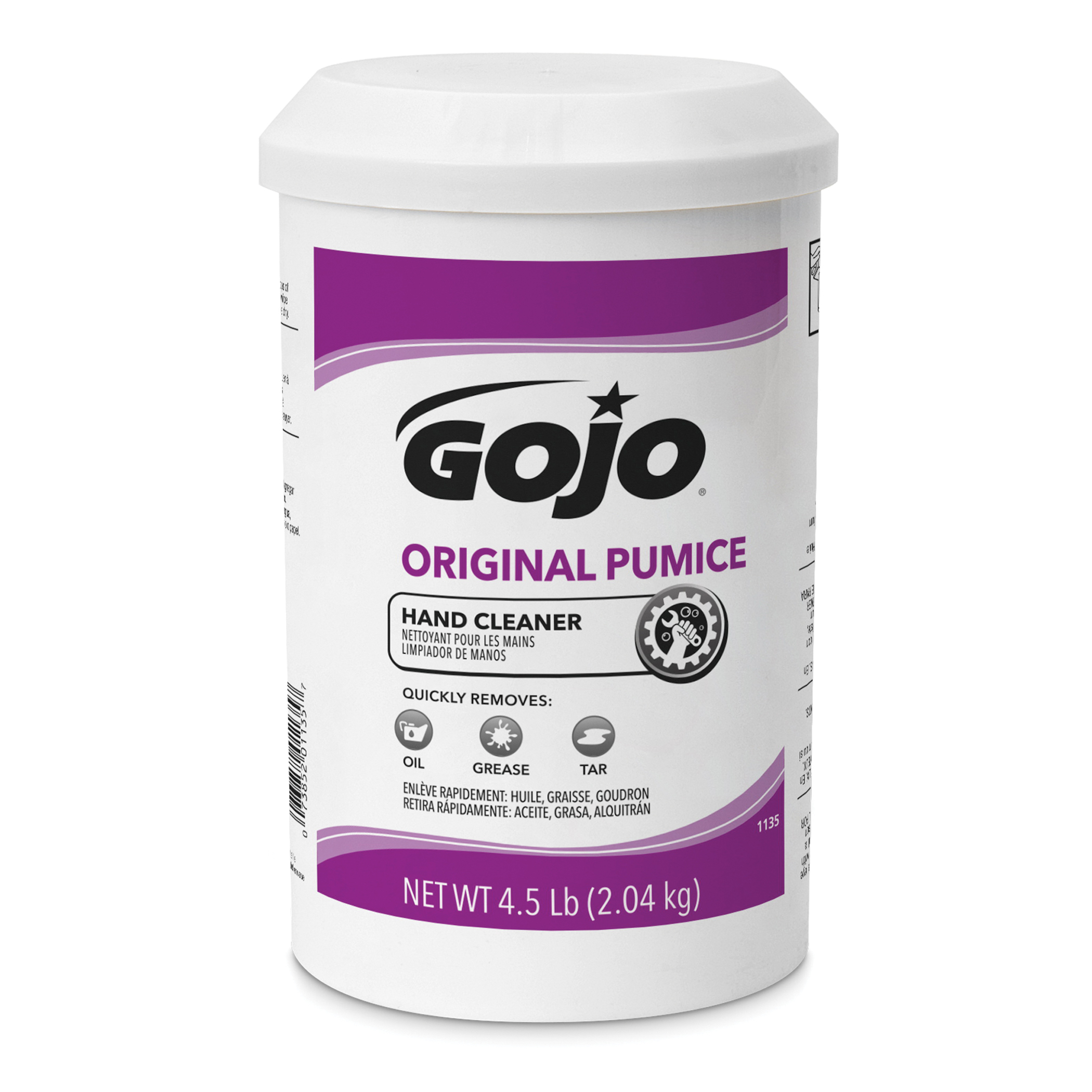 GOJO 1135-06 Original Pumice Hand Cleaner, 4.5 lb Nominal, Cartridge/Dispenser Refill Package, Creamy Form, Citrus Odor/Scent, Opaque/Yellow