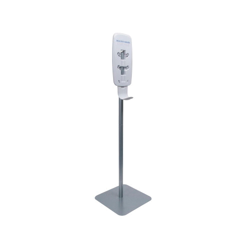 GOJO 2423-DS Touch Free Dispenser Floor Stand, For Use With Purell LTX/TFX Hand Sanitizer Dispenser, Matte Silver