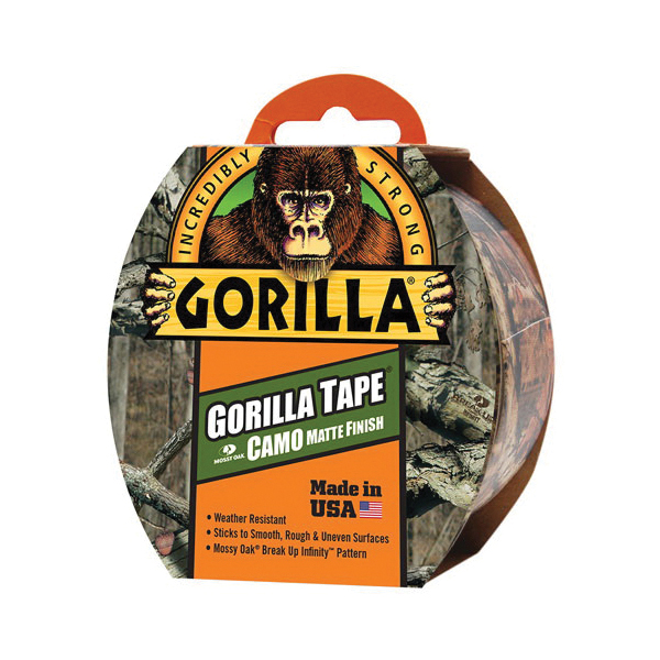 Gorilla 6010902 Tape, 9 yd L x 1.88 in W, Polymer Based PSA Adhesive, Camo