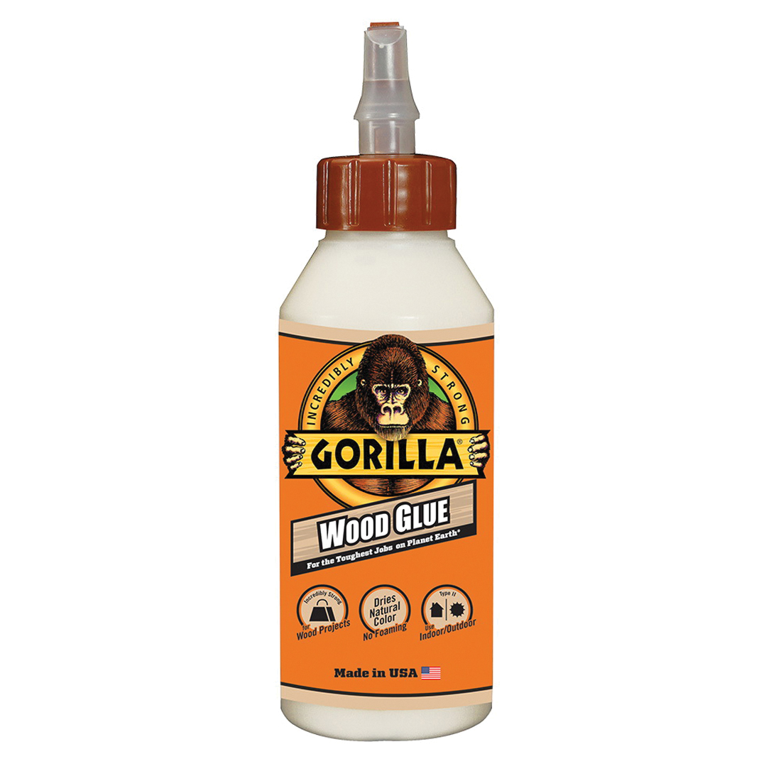 Gorilla 6200002 Wood Glue, 8 oz, Natural Tan