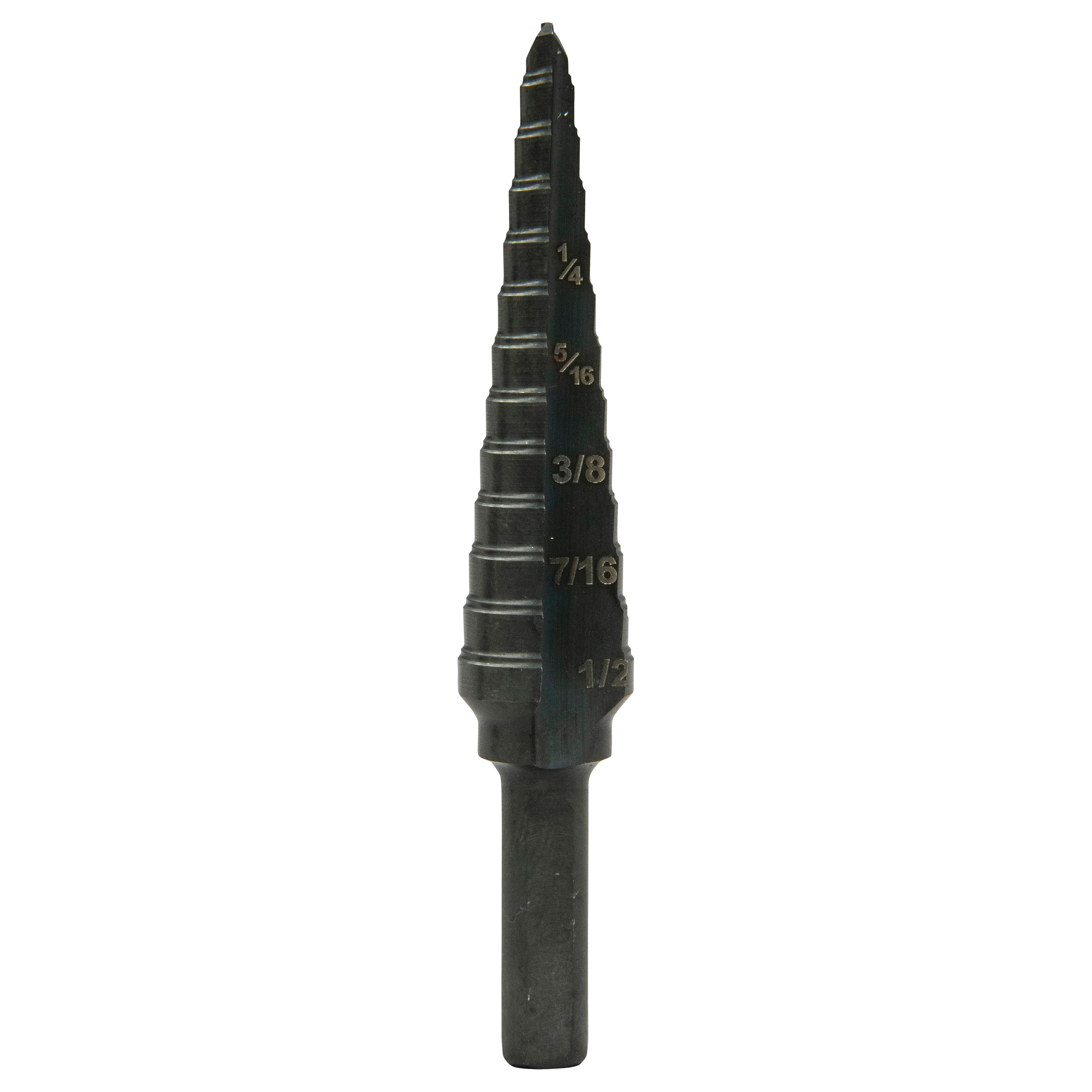 Greenlee GSB01-B Multi-Hole Step Drill Bit, 1/8 in Dia Min Hole, 1/2 in Dia Max Hole, 13 Steps, Steel