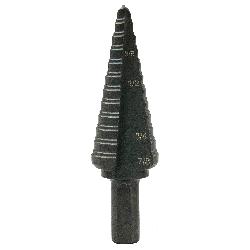 Greenlee GSB04-B Multi-Hole Step Drill Bit, 3/16 in Dia Min Hole, 7/8 in Dia Max Hole, 12 Steps, Steel