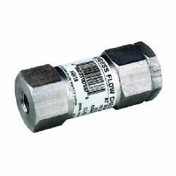 Guardair 14H18 Tamperproof Safety Excess Flow Check Valve, For Use With Air Guns, 1/4 in FNPT, 21 cfm at 90 psi, Steel, Domestic