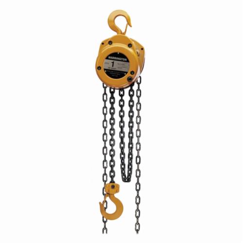 HARRINGTON CF005-10 CF Series Portable Hand Chain Hoist, 0.5 ton Load, 10 ft H Lifting, 12.8 in Min Between Hooks, 1.1 in Hook Opening, 60 lb Rated