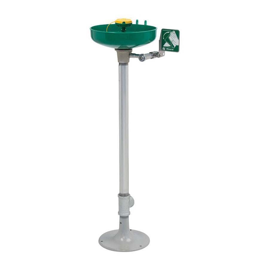 Haws AXION 7261-7271 MSR Eye/Face Wash With ABS Plastic Bowl, Pedestal Mount, Push Handle Operation, ANSI Z358.1