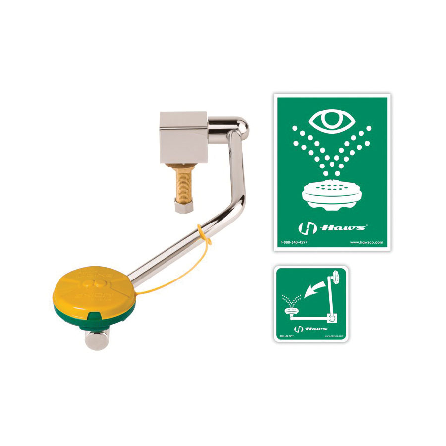 Haws AXION 7610 Barrier Free MSR Eye/Face Wash, Sink Mount, Pull-Down Operation, ANSI Z358.1