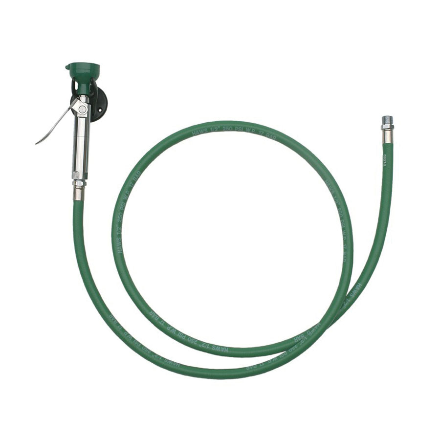 Haws 8901B Emergency Body Spray, 8 ft L Hose, Squeeze Valve, 6.25 gpm Flow Rate, Rubber Hose, ANSI Specified, CSAus Certified