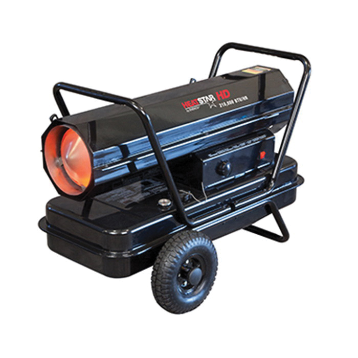 HEATSTAR F170325 Air Forced Heater, 125000 Btu/hr, Diesel and Kerosene Fuel, 14 gal Tank, 0.77 gph Fuel