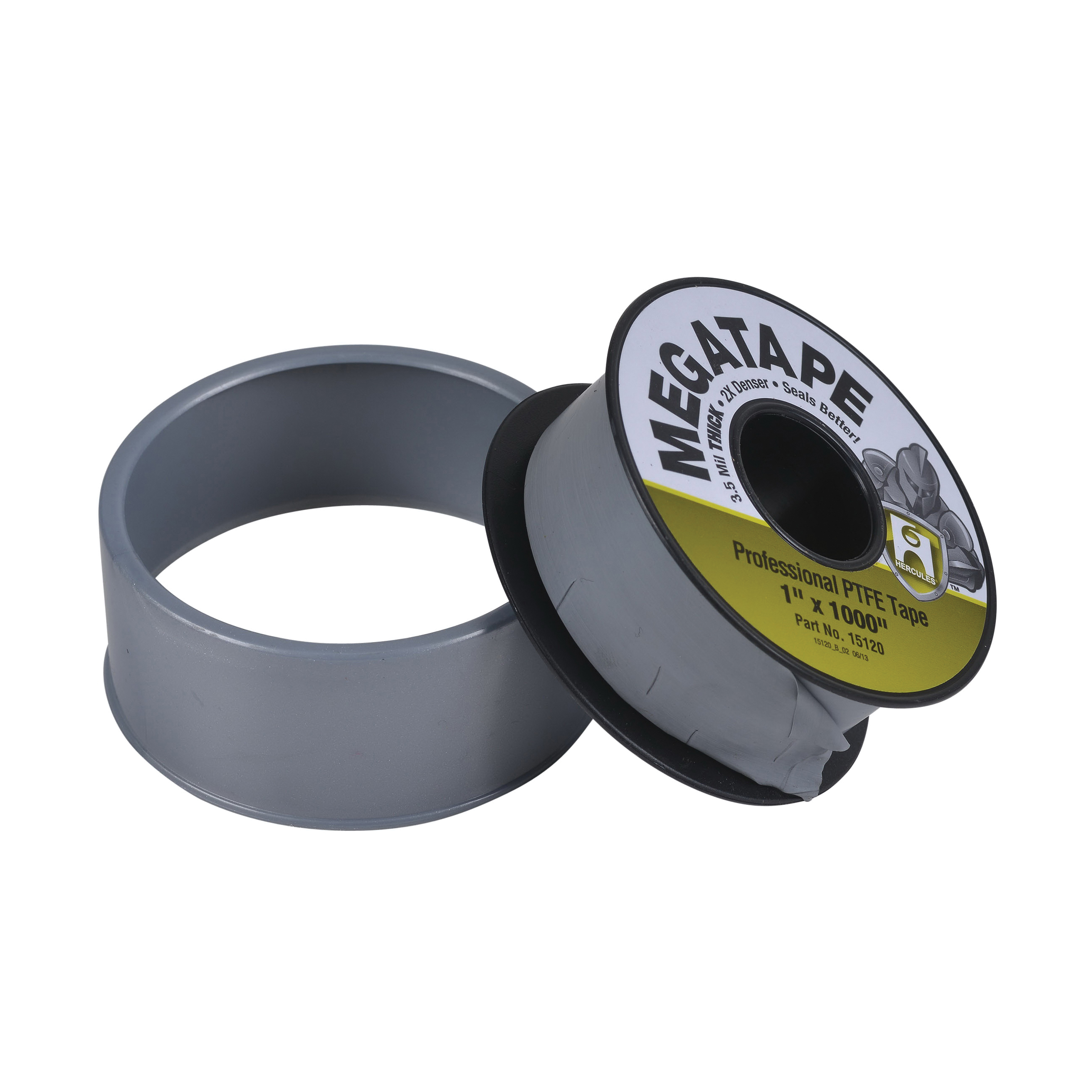 Hercules 15120 Thread Seal Tape, 1000 in Spool L x 1 in W x 3.5 mil THK, PTFE, Import