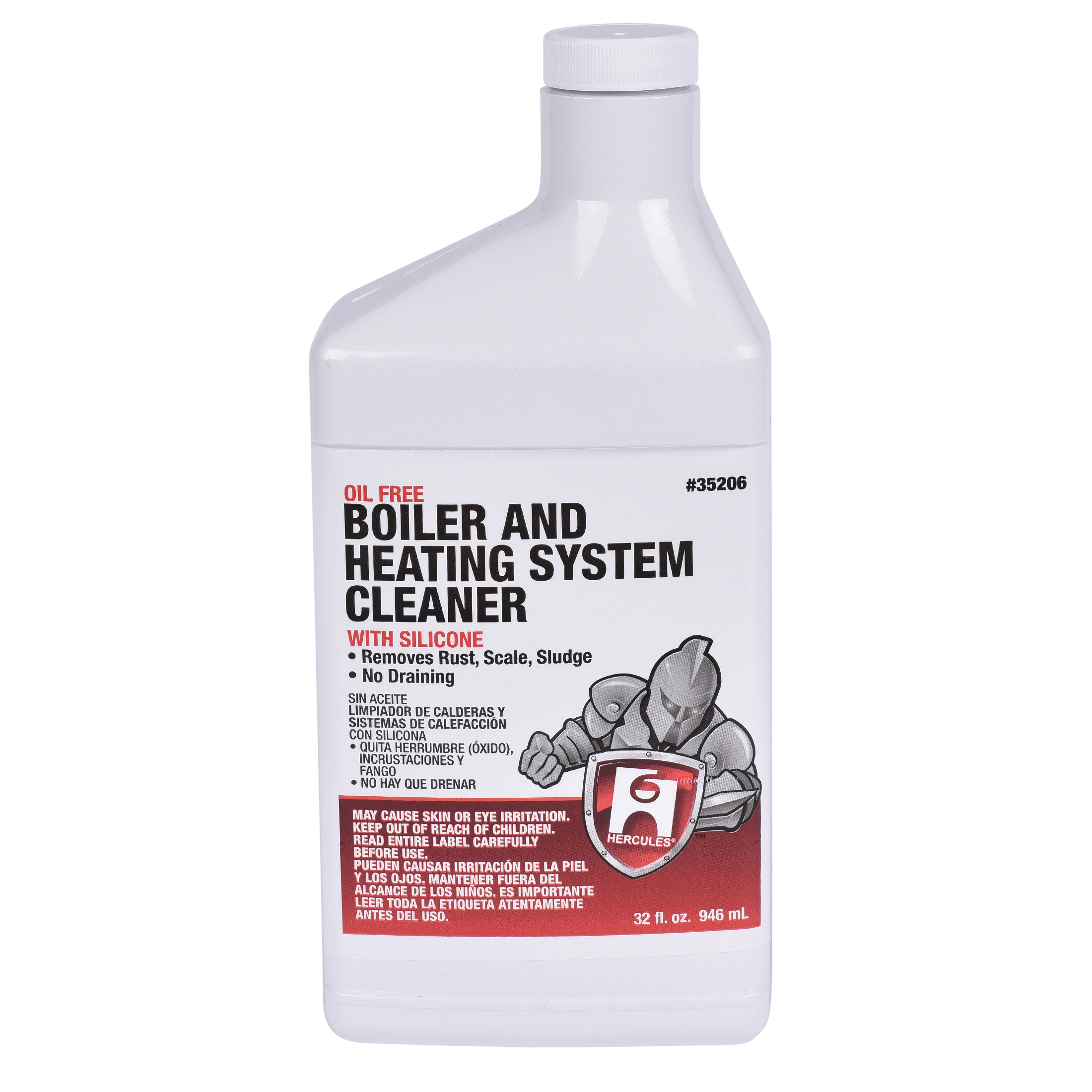 Hercules 35206 Boiler and Heating System Cleaner, 32 oz Can, Liquid Form, Yellow, Slight Odor/Scent