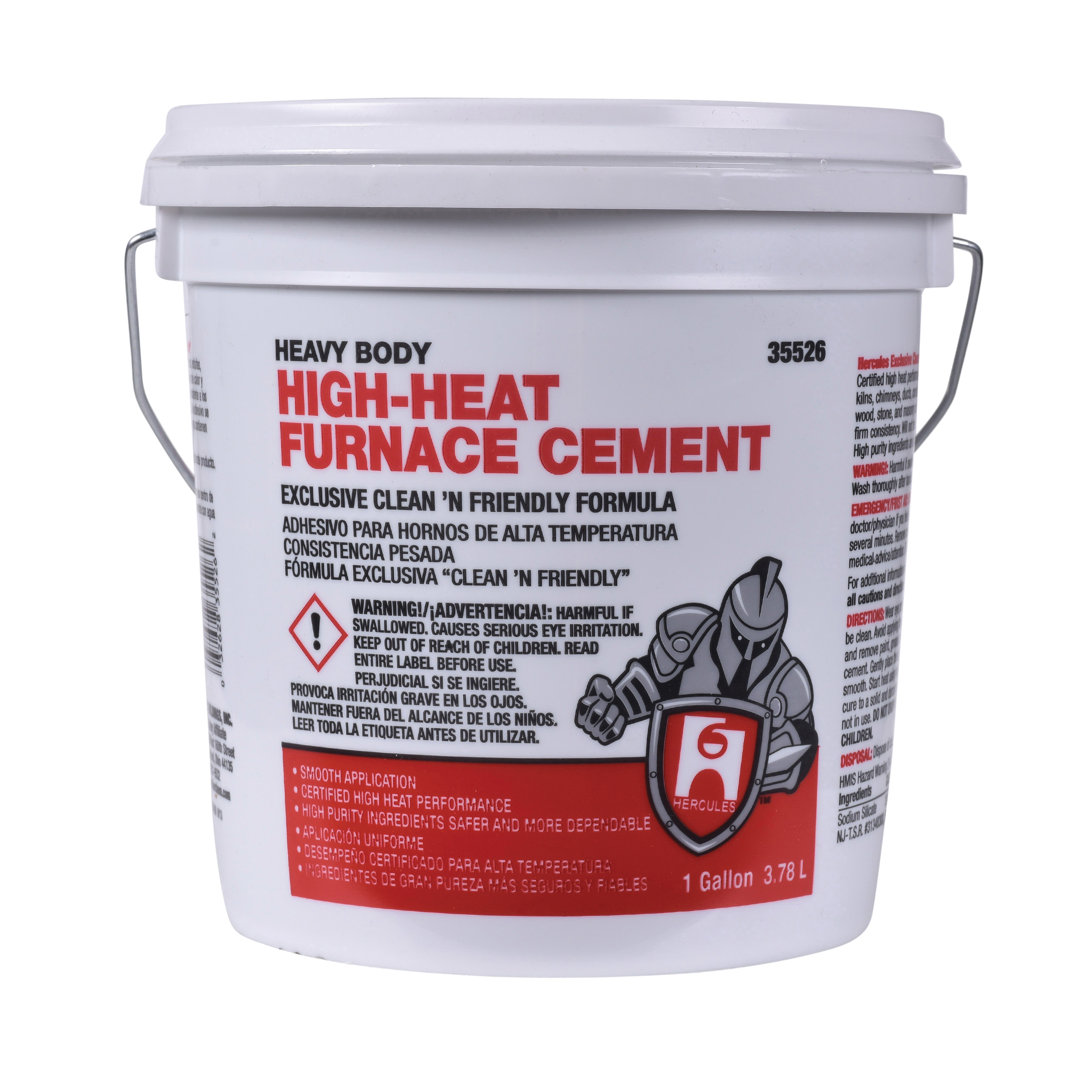 Hercules 35526 High Heat Furnace Cement, 1 gal, Paste Form, Tan/Black