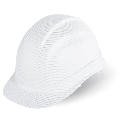 Bullhead Safety Head Protection Matte White Graphite Unvented Cap Style Hard Hat With Six-Point Ratchet Suspension One Size