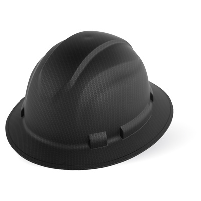 Bullhead Safety Head Protection Matte Black Graphite Unvented Full Brim Style Hard Hat With Six-Point Ratchet Suspension One Size