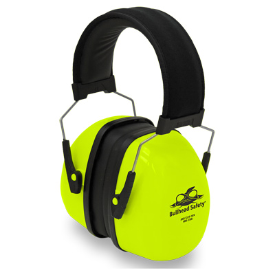 Bullhead Safety Hearing Protection Premium High-Visibility Padded Band NRR 27 dB Earmuffs One Size