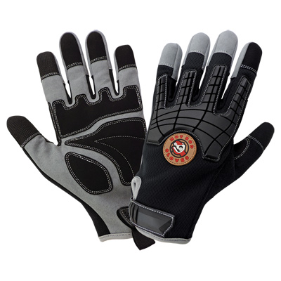 Hot Rod Gloves Premium Synthetic Leather Palm Performance Mechanics Style Gloves with Impact Protection and a Mesh Back 10(XL)