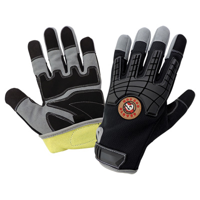 Hot Rod Gloves Premium Synthetic Leather Palm Performance Mechanics Style Gloves with a Cut Resistant Liner, Impact Protection, and a Mesh Back 10(XL)