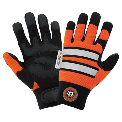 Hot Rod Gloves High-Visibility Synthetic Leather Palm Performance Mechanics Style Gloves with a Spandex Back 10(XL)