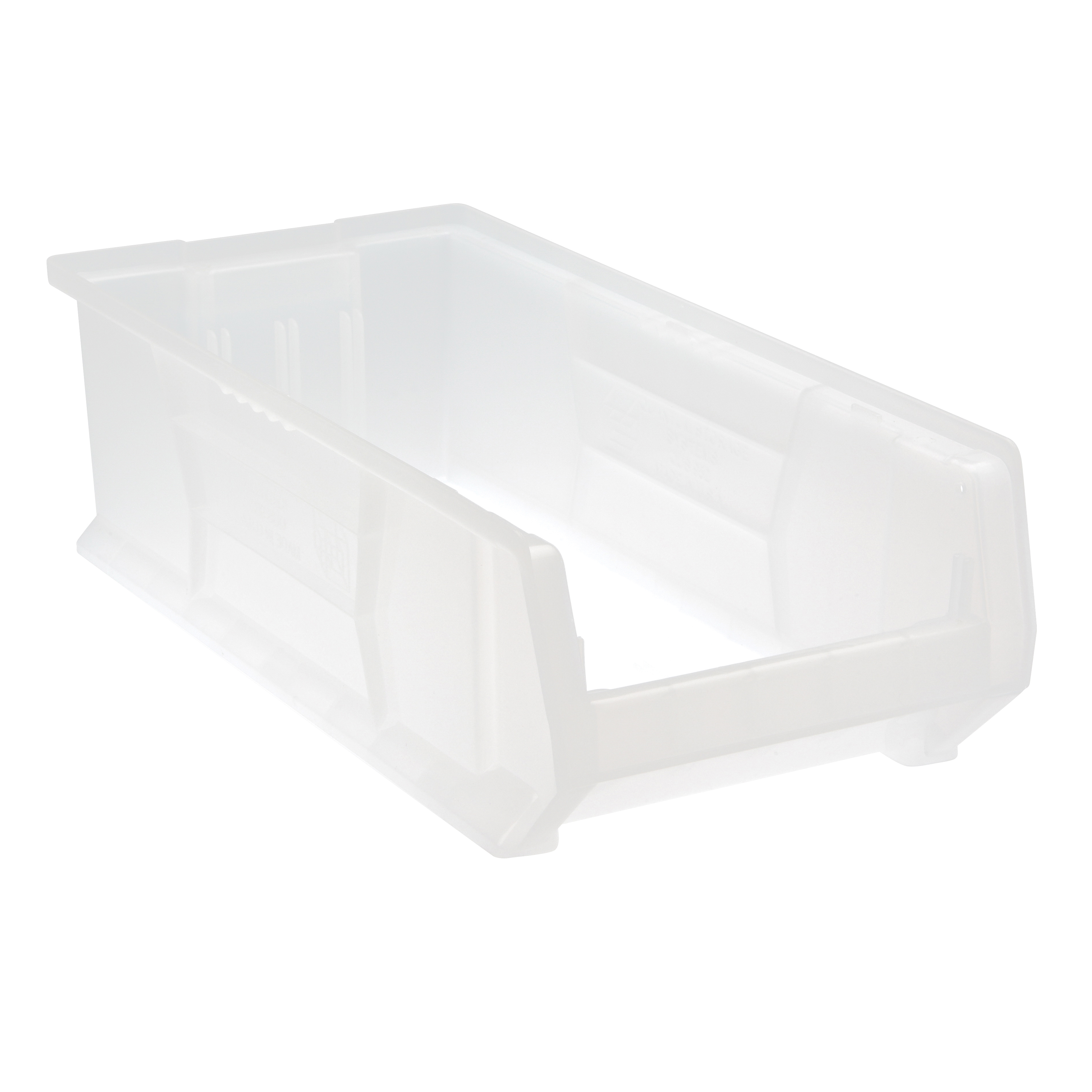HULK QUS952CL Heavy Duty Stackable Container, 23-7/8 in L x 11 in W x 7 in H, 0.8 cu-ft, Clear