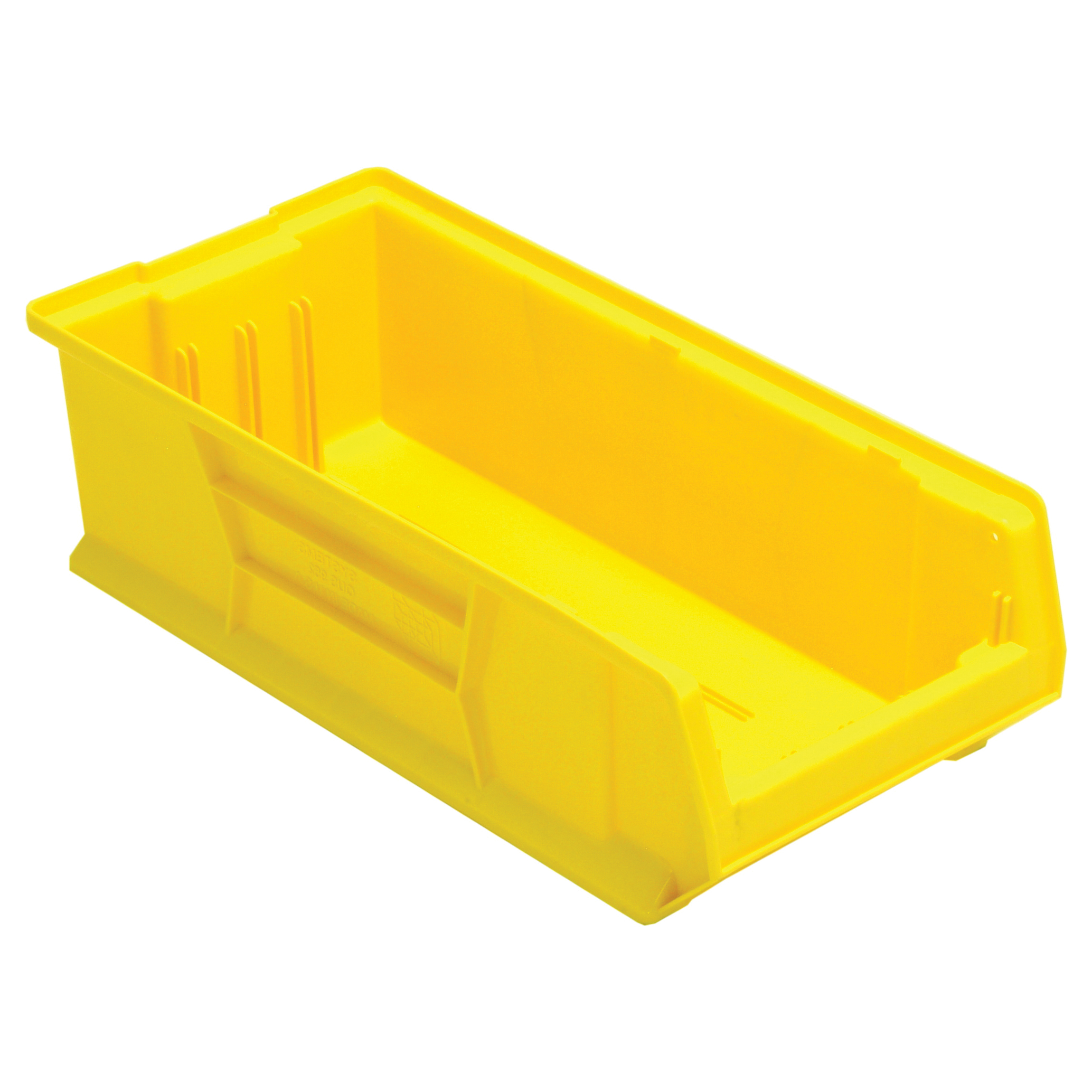 HULK QUS952YL Heavy Duty Stackable Container, 23-7/8 in L x 11 in W x 7 in H, 0.8 cu-ft, Yellow
