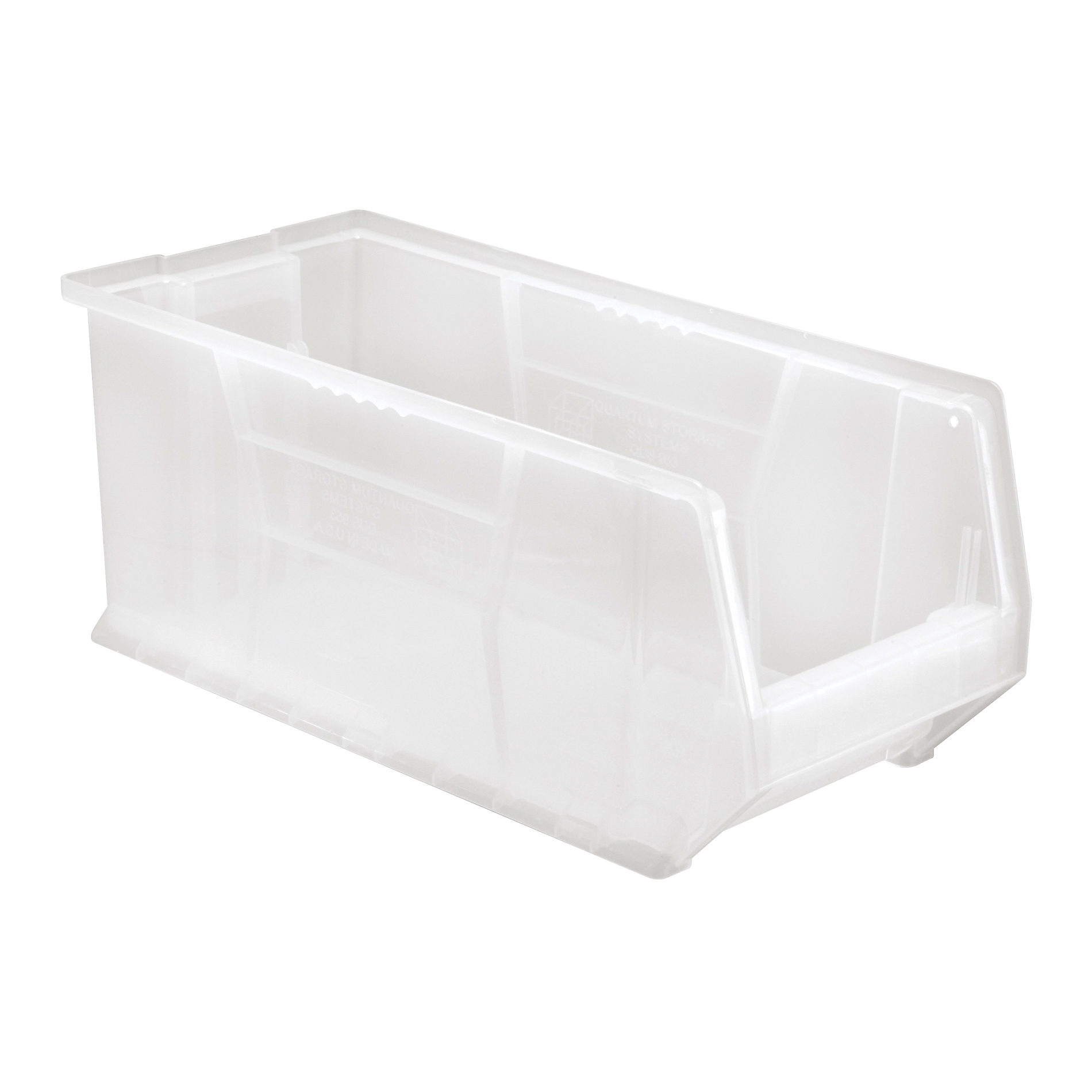 HULK QUS953CL Heavy Duty Stackable Container, 23-7/8 in L x 11 in W x 10 in H, 1.52 cu-ft, Clear
