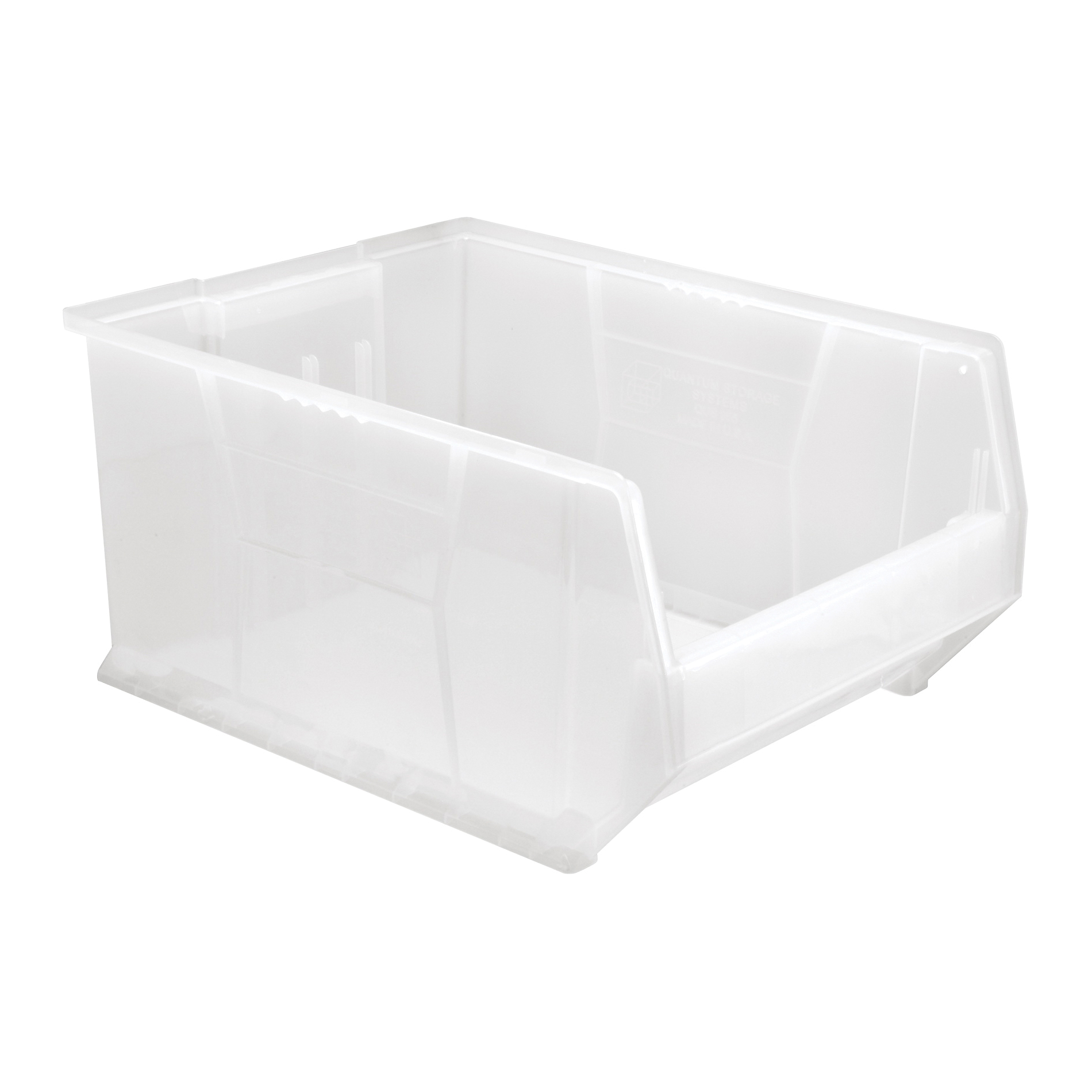 HULK QUS955CL Heavy Duty Stackable Container, 23-7/8 in L x 18-1/4 in W x 12 in H, 2.27 cu-ft, Clear
