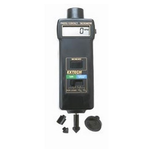 Extech 461895 Combination Contact/Photo Tachometer, +/-0.05% Reading + 1 Digit Accuracy, 2 to 6 in, Laser, 0.4 in 5 Digit Large LCD Display