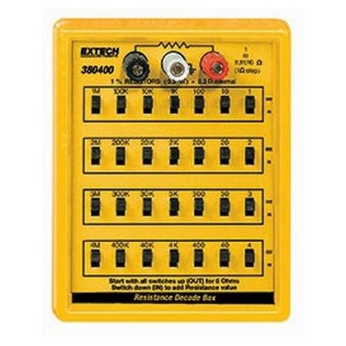 Extech 380400 Resistance Decade Box, 7 Decades, 1 to 111 Ohm, 1 Ohm, 1%