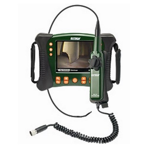 Extech HDV640 Articulating Handheld High Definition Videoscope Kit With 1 m Semi-Rigid Cable, 12 Pieces, Plastic, Green