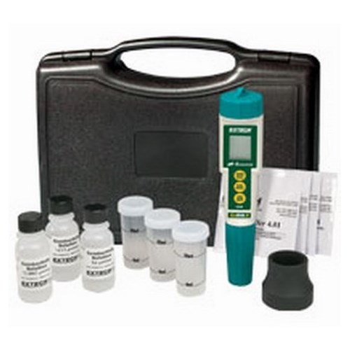 Extech ExStik II EC510 Waterproof pH/Conductivity Meter Kit, 12 Pieces, For Use With Water Quality Testers, Plastic