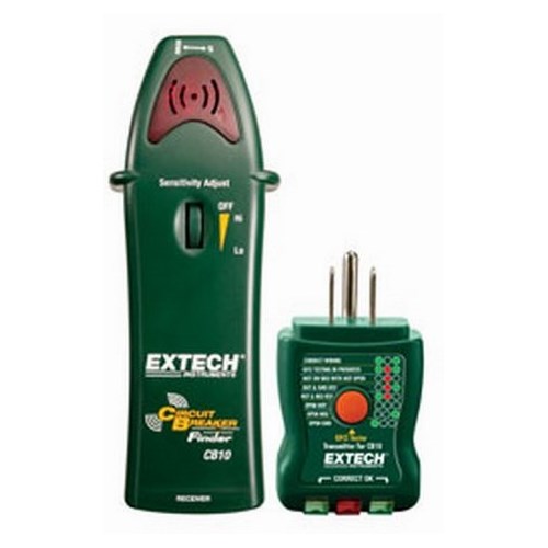 Extech CB10 AC Circuit Breaker Finder, 9 VDC Battery, LED Display, Plastic