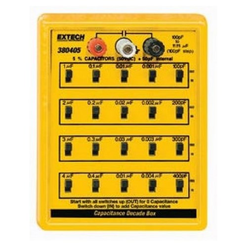 Extech 380405 Capacitance Decade Box, 5 Decades, 100 pF to 11.111 uF, 100 pF, 5%